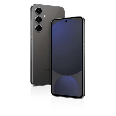 Front and back of black Samsung Galaxy S24 FE